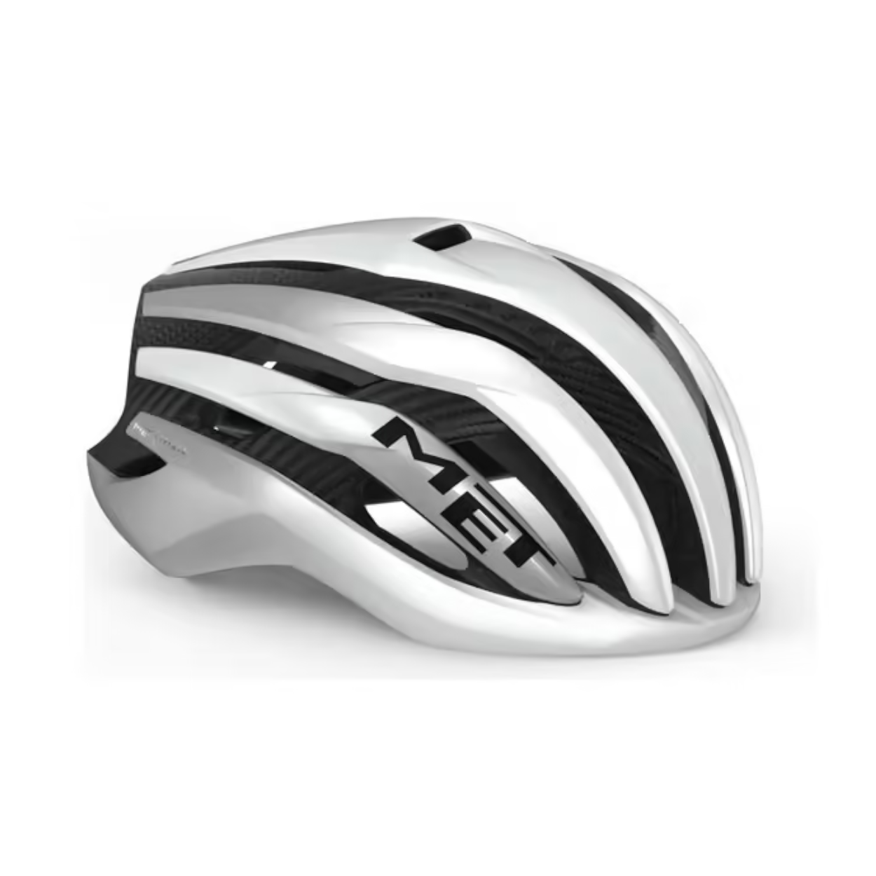 CASQUE MET TRENTA 3K CARBON MIPS BLANC/ARGENT MÉTALLIQUE