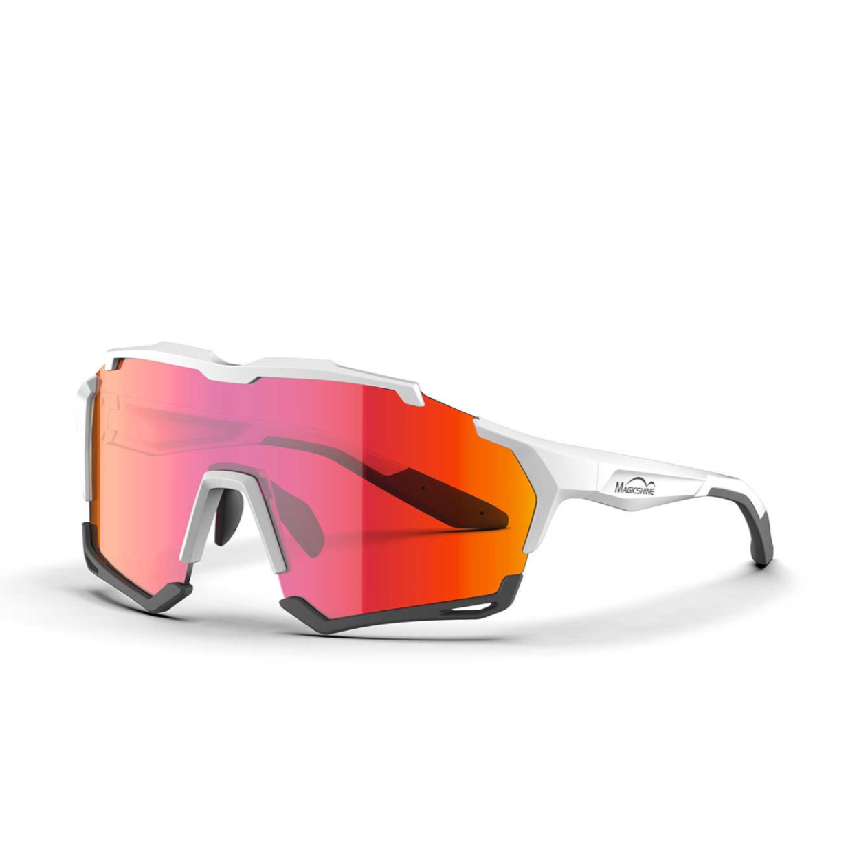 Lunettes MagicShine Versatiler Photochromic Matt Blanc/Noir+Rouge