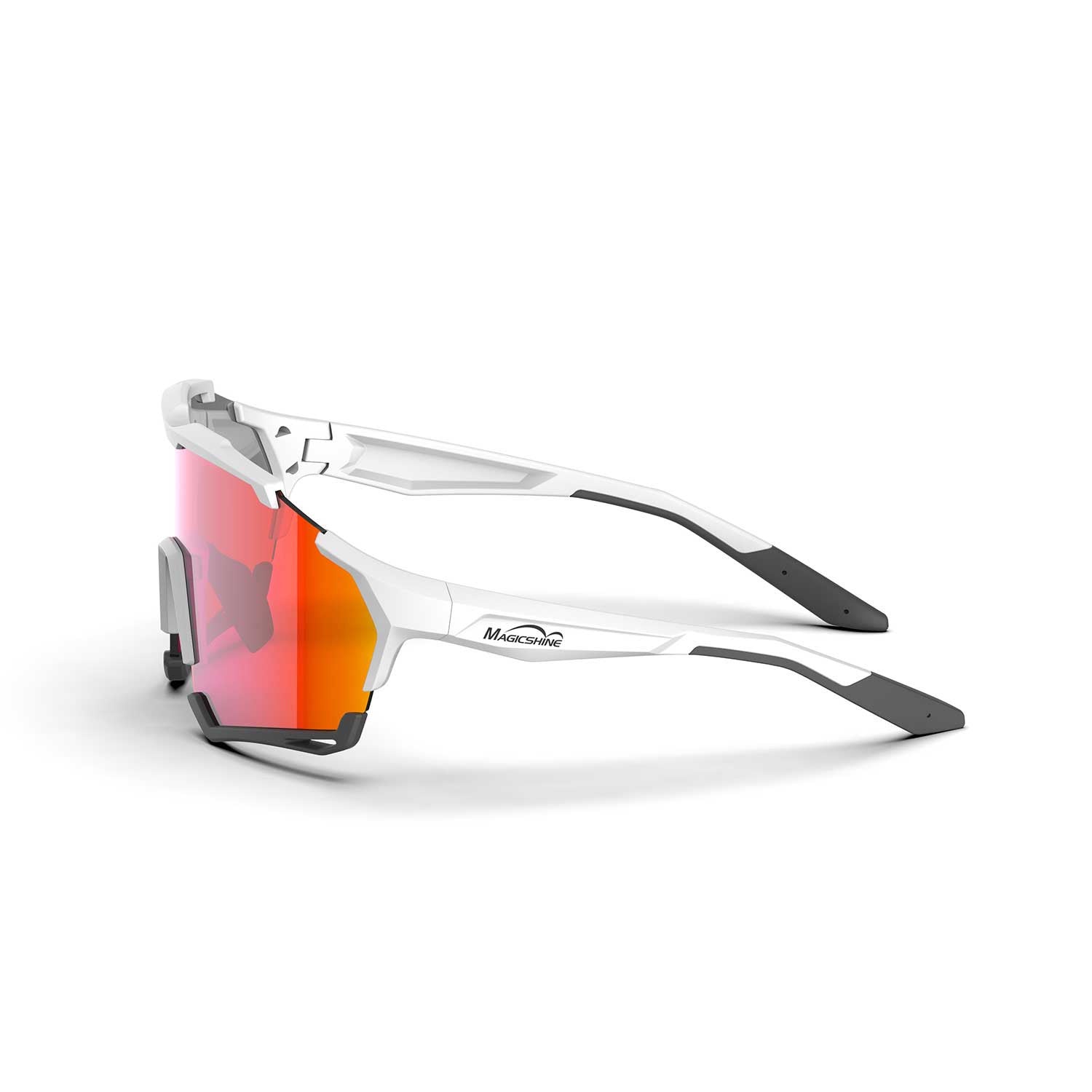 Lunettes MagicShine Versatiler Photochromic Matt Blanc/Noir+Rouge