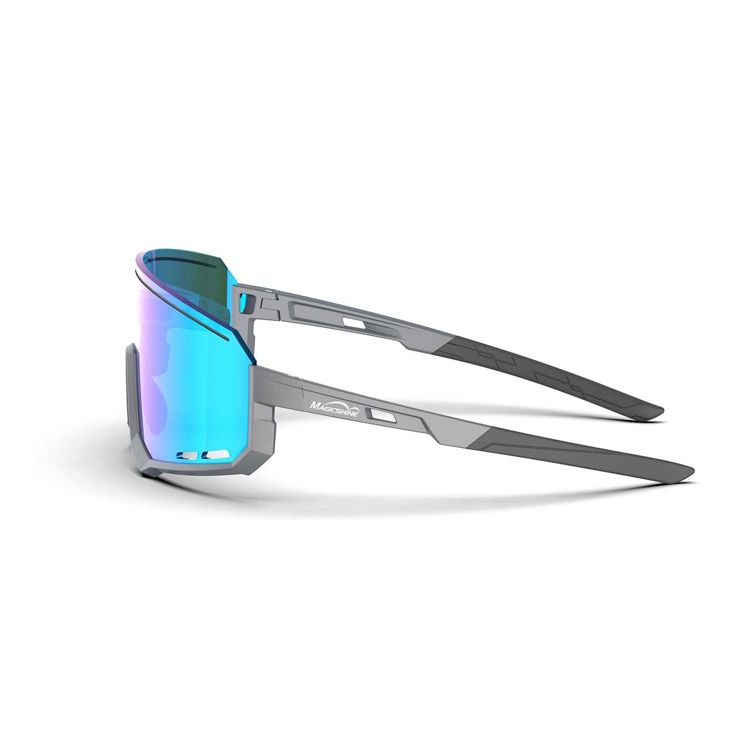 Lunettes MagicShine Sprinter Photochromic Matt Gris/Noir+Bleu