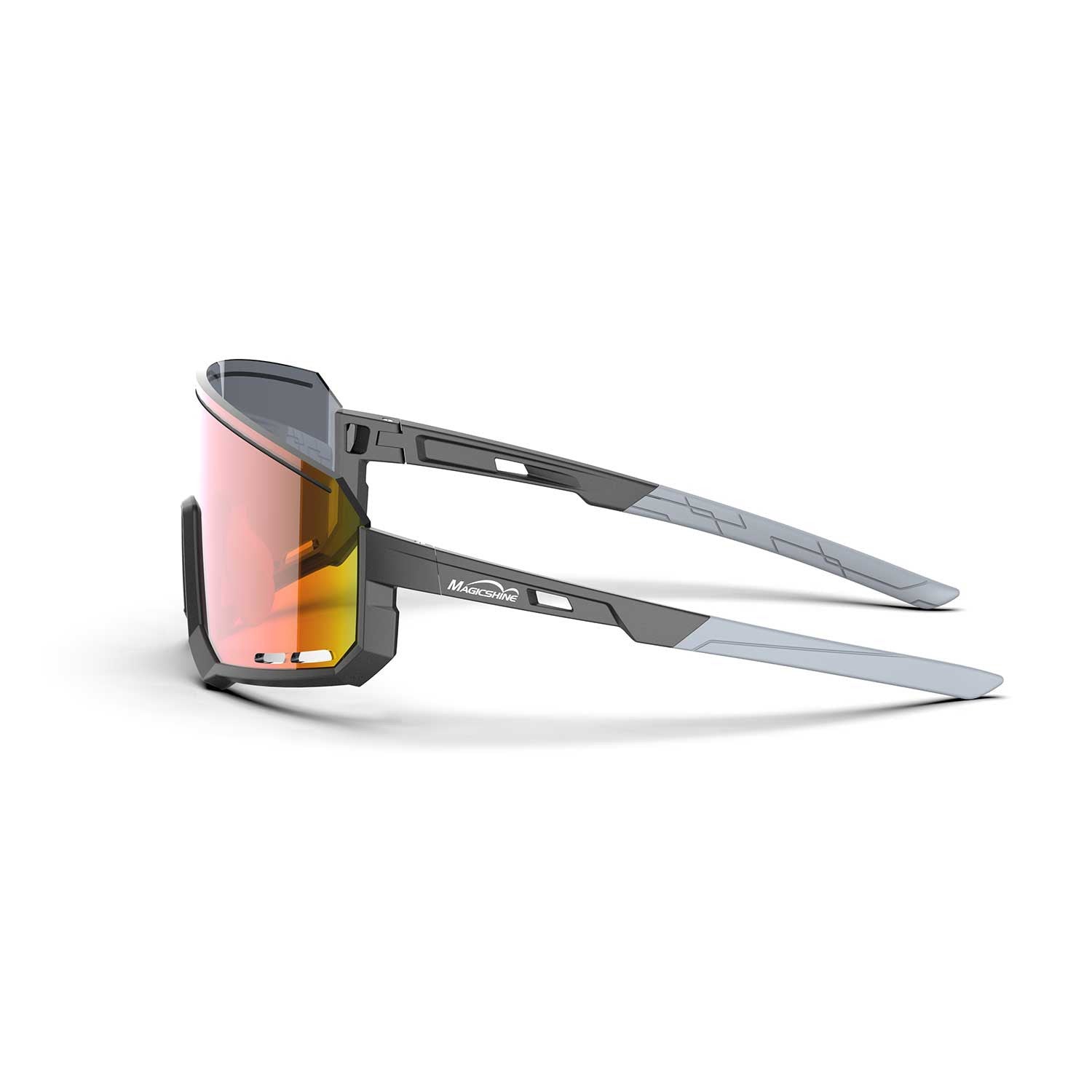 Lunettes MagicShine Sprinter Photochromic Matt Noir/Gris+Rouge